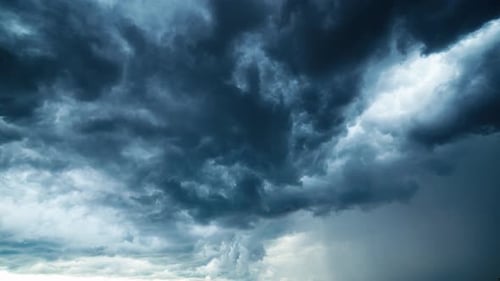 Stormy Sky with Dark, Swirling Clouds Moving