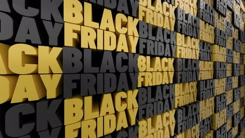 Dynamic 3D Black Friday Text Wall Animation