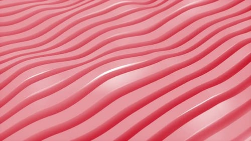 Wavy red lines animated background loop. 3d loop animation 4k