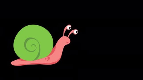 Garden Snail Crawling 2D Animation On Alpha Channel 4K