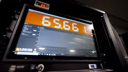 Data and Graph Displayed on Computer Screen