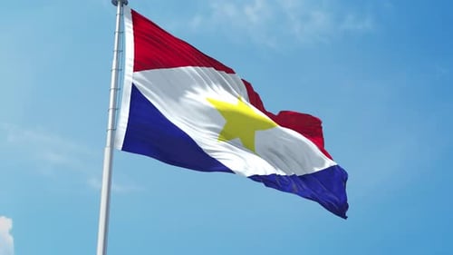 Saba Realistic Flag
