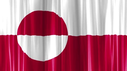 Greenland Flag Waving Loop with Realistic Fabric Motion