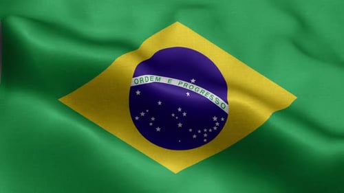 Waving Brazil Flag Seamless Loop Animation