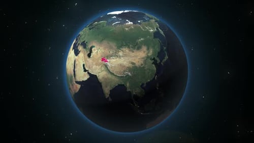 Zoom da Terra do espaço ao Tajiquistão