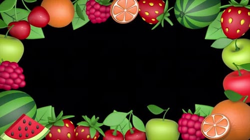 Fruit frame on a seamless loop