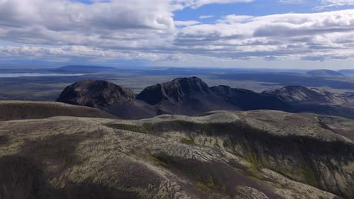 Iceland Volcanic Mountains Aerial Drone View