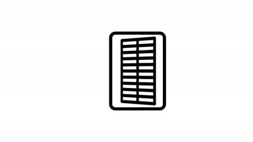 Animated Line Icons of Air Filter Maintenance and Airflow