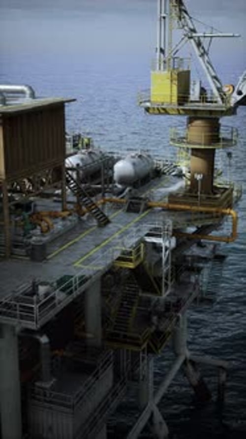 Oil Rig in the Midst of the Ocean