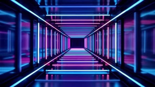 Clean Minimalist Neon Tunnel 4K