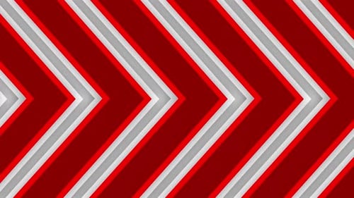 Abstract Red and White Moving Geometric Chevron Pattern Background