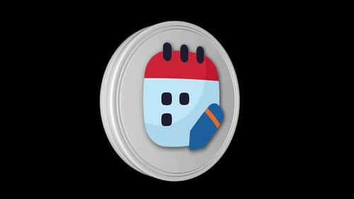 Loop animado do ícone de edição 3D do calendário