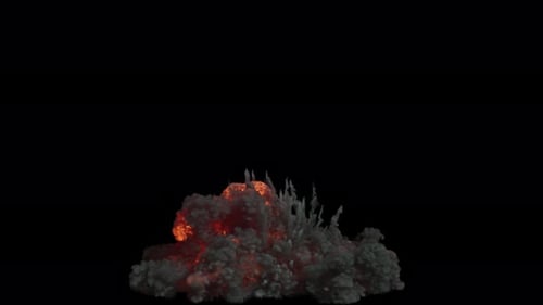 Explosion massive sur fond transparent