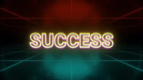 Neon Futuristic Success Text Reveal Animation