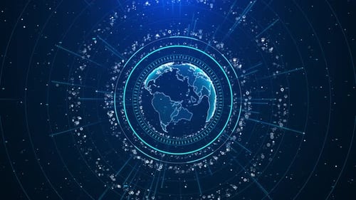 Digital Earth Global Network Connection Animation