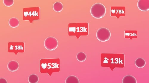 Animated Likes Counter, Comments Counter And Follower Counter. Social Media Strategy Concepts.