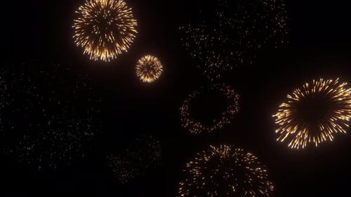 Game Time Collection: Background animation loop of fireworks on a black background