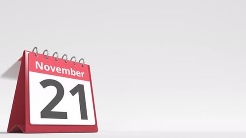 3D Animated Desk Calendar Date Flip