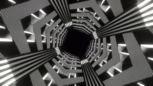 White Neon Endless Arrow Tunnel Background Vj Loop In 4K