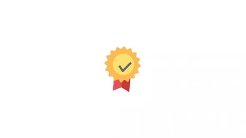 Flat Design Quality Approval Badge Icon Animation