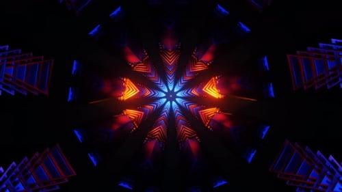 Neon Beams Pulse Rhythmically in a Hypnotic Multicolor VJ Loop