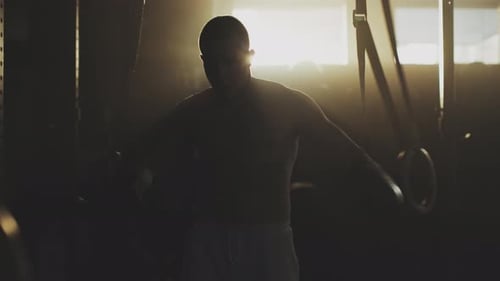 Guy entering boxing studio