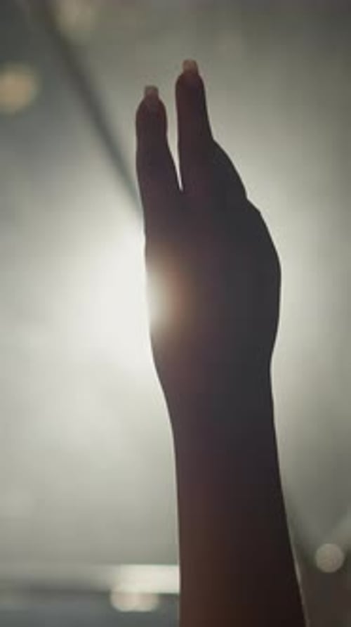 Hand Reaching Up Toward the Light