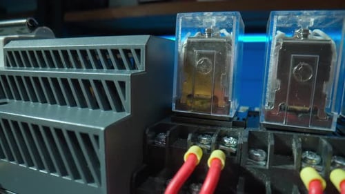 Industrial Hardware Wires Connected to Electrical Components