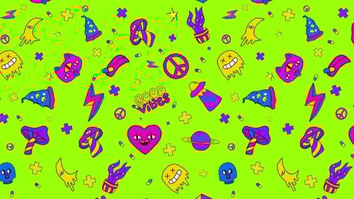 Good vibes seamless looping background pattern animation