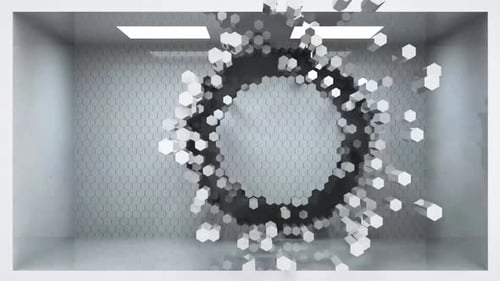 Fond de mouvement abstrait à partir d'hexagones en mouvement aléatoire