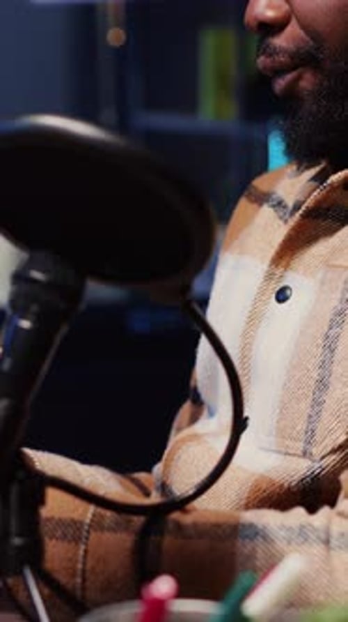 Vertical Video Man Invited on Charitable Podcast Talking During Marathon Streaming Live Broadcast