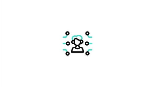 Animated Minimalist Icon of Person Connected to Network