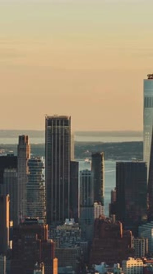 Vertical View Of New York Cityscape, USA