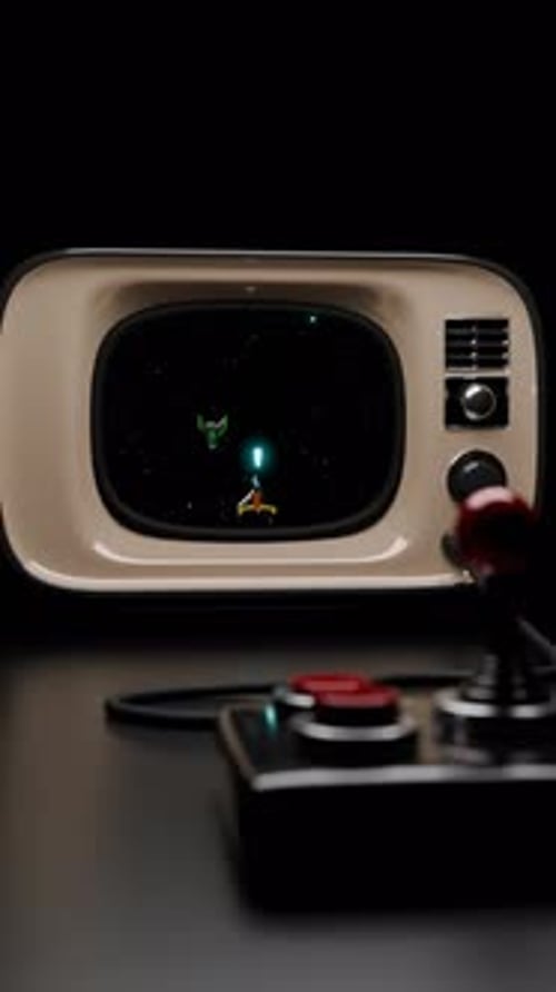 Retro Joystick 3D Loop Animation