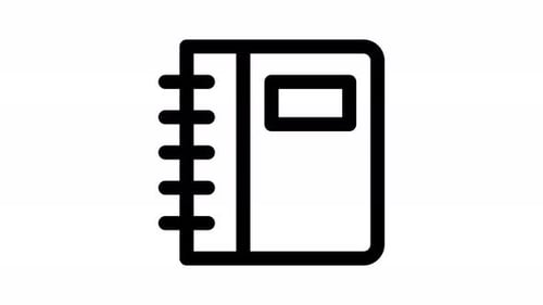 notebook line icon animation