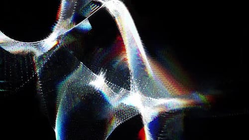 Abstract Glitch Particle Waves Chromatic Aberration Background