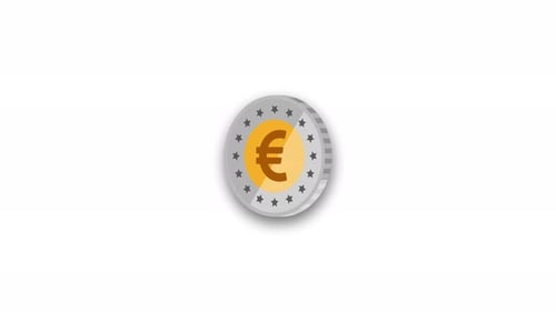Animated Spinning Euro Coin for Financial Concepts