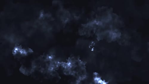 Abstract Fluid Clouds with Dynamic Glowing Lights Reveal