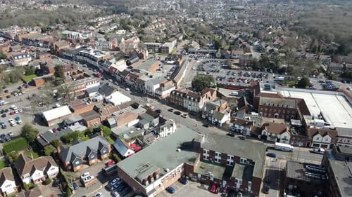 Billericay Essex UK town centre High street Aerial .