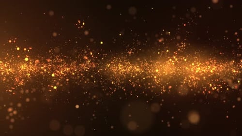 Golden Shimmering Particle Flow Abstract Motion Background