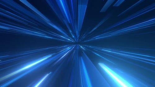 Futuristic Blue Light Speed Data Tunnel Animated Background