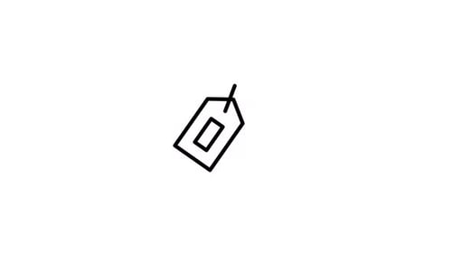 Flat Design Price Tag Icon Line Art Animation