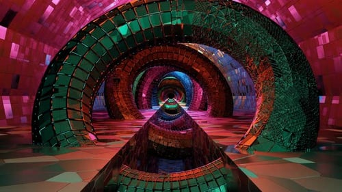 Neon Geometric Tunnel Abstract Art Video