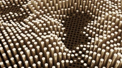 Abstract trypophobic background with cluster holes and sticks moving up and down through them