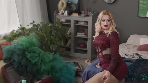 Portrait of Drag Queen in Authentic Apartment