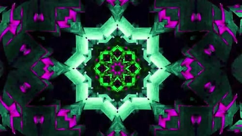 Vibrant green and purple kaleidoscope pattern