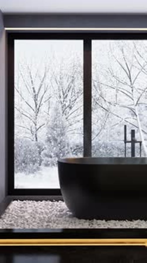 Realistic Snow Falling Animation Loop for Winter Scenes