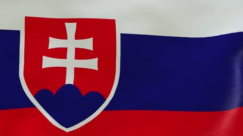 Flagge der Slowakei in Zeitlupe