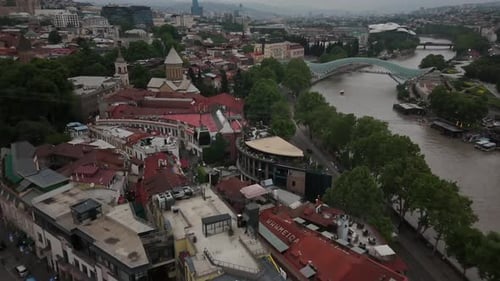 Aerial View of Tbilisi, the Capital of Georgia
