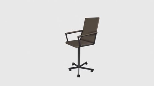 Office Chair rotation in loop on white background